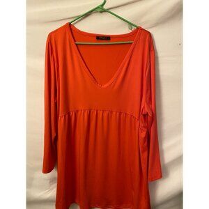 Loveudear Womens Plus  2XL Pink Babydoll Tunic Top Shirt Blouse Stretch 18/20W